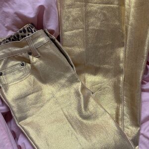 SOLD DG2 by Diane Gilman Gold Straight Leg Pants